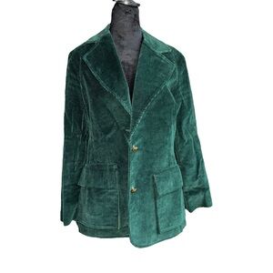 True VTG union made Corduroy jacket in emerald green women’s size M/L made in US